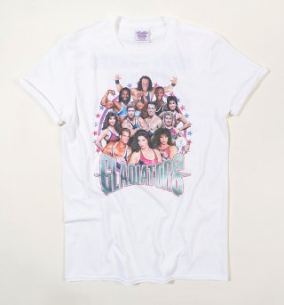 Women's Retro Gladiators White Boyfriend Fit Rolled Sleeve T-Shirt Women's Retro Gladiators White Boyfriend Fit Rolled Sleeve T-Shirt