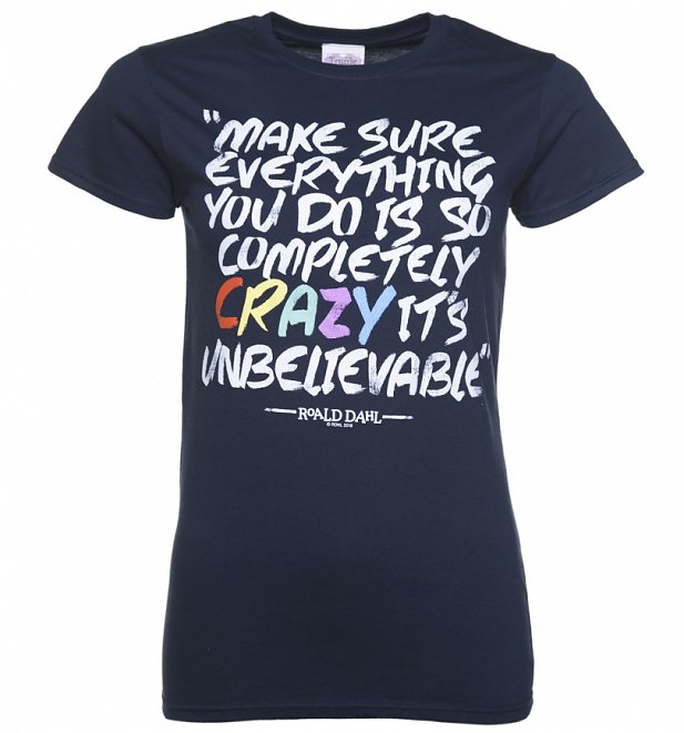 Women's Roald Dahl Matilda Completely Crazy Navy T-Shirt Women's Roald Dahl Matilda Completely Crazy Navy T-Shirt