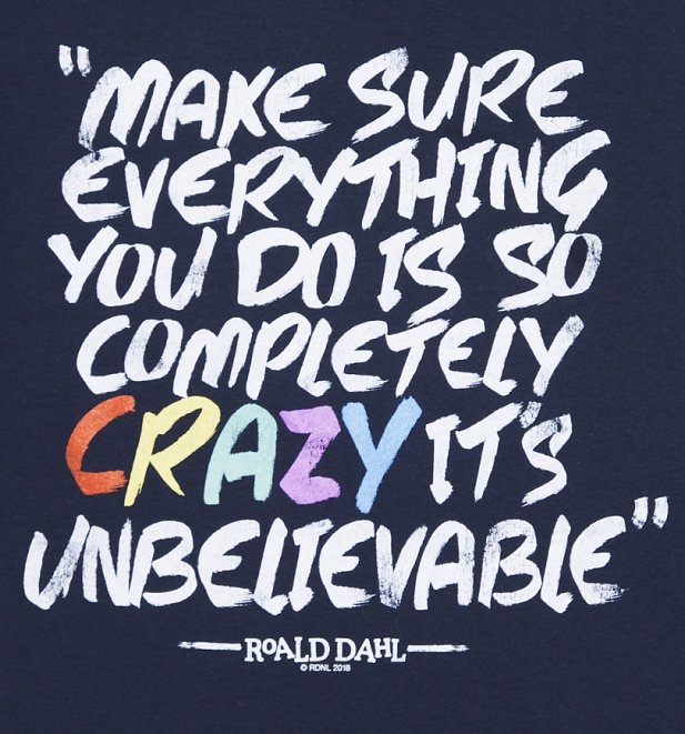 Women's Roald Dahl Matilda Completely Crazy Navy T-Shirt Women's Roald Dahl Matilda Completely Crazy Navy T-Shirt