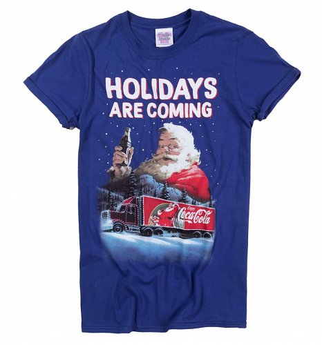Women's Santa Holidays Are Coming Coca-Cola Rolled Sleeve Boyfriend T-Shirt Women's Santa Holidays Are Coming Coca-Cola Rolled Sleeve Boyfriend T-Shirt