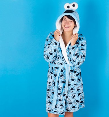 Women's Sesame Street Cookie Monster Hooded Robe Women's Sesame Street Cookie Monster Hooded Robe
