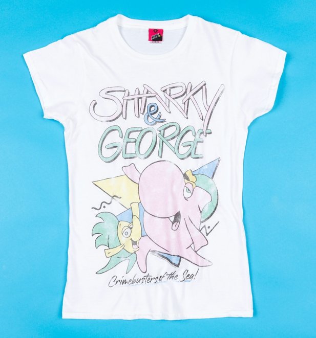 Women's Sharky And George White Fitted T-Shirt