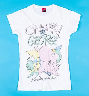 Women's Sharky And George White Fitted T-Shirt