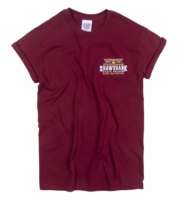 Women's Shawshank State Penitentiary Embroidered Rolled Sleeve Boyfriend T-Shirt Women's Shawshank State Penitentiary Embroidered Rolled Sleeve Boyfriend T-Shirt