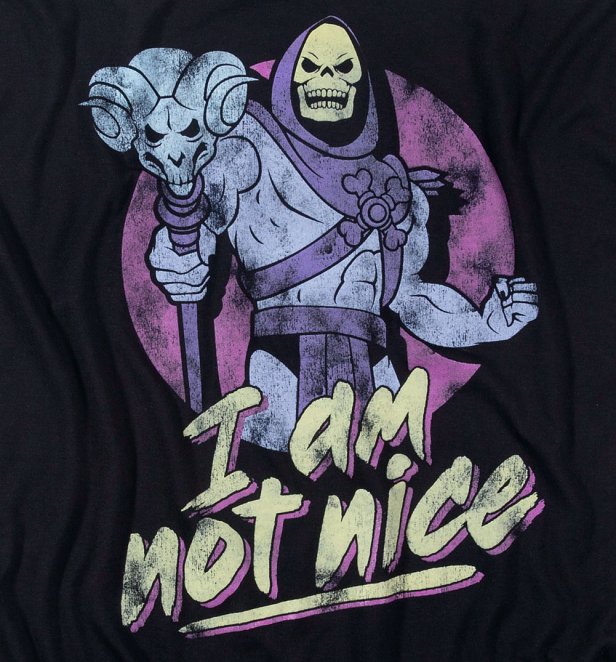 Women's Skeletor I Am Not Nice Black Flowy Sleeveless T-Shirt Women's Skeletor I Am Not Nice Black Flowy Sleeveless T-Shirt