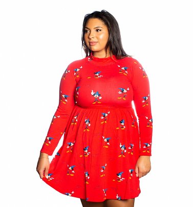 Women's Sorcerer Mickey Fantasia Mock Neck Dress from Cakeworthy Women's Sorcerer Mickey Fantasia Mock Neck Dress from Cakeworthy
