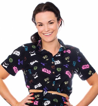 Women's Star Wars 80's Tie Front Shirt Women's Star Wars 80's Tie Front Shirt