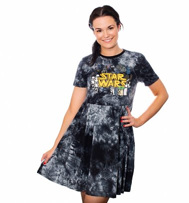 Women's Star Wars Doodle Tie Dye Dress from Cakeworthy Women's Star Wars Doodle Tie Dye Dress from Cakeworthy
