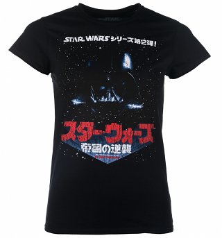 Women's Star Wars Japanese Empire Strikes Back Poster T-Shirt Women's Star Wars Japanese Empire Strikes Back Poster T-Shirt