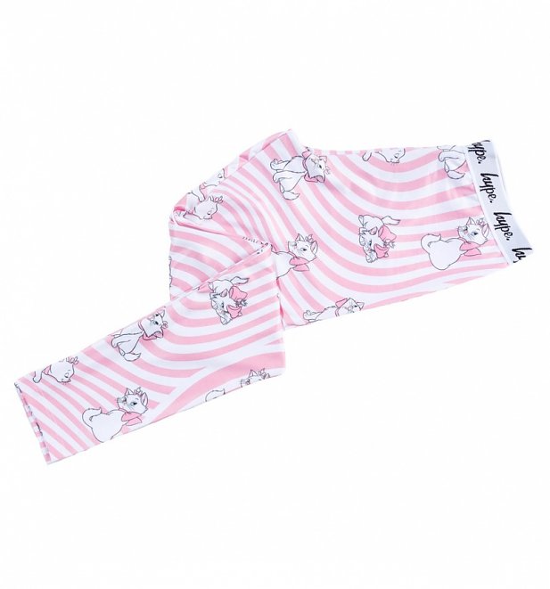 Women's Striped Aristocats Marie Warped Print Leggings from Hype Women's Striped Aristocats Marie Warped Print Leggings from Hype