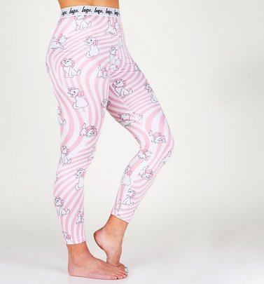 Women's Striped Aristocats Marie Warped Print Leggings from Hype Women's Striped Aristocats Marie Warped Print Leggings from Hype