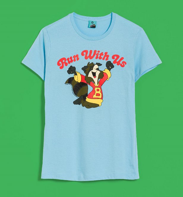 The Raccoons Bert Run With Us Blue Fitted T-Shirt The Raccoons Bert Run With Us Blue Fitted T-Shirt