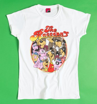 Women's The Raccoons Gang Fitted White T-Shirt Women's The Raccoons Gang Fitted White T-Shirt