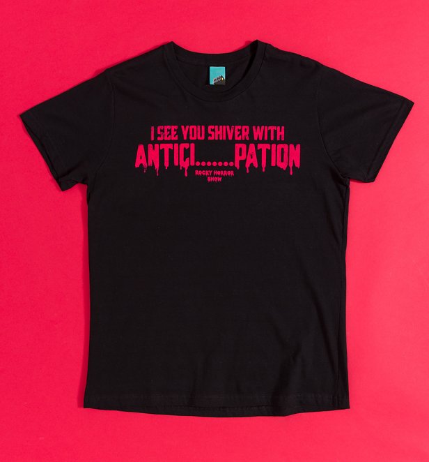 Women's The Rocky Horror Show Shiver With Anticipation Black Fitted T-Shirt Women's The Rocky Horror Show Shiver With Anticipation Black Fitted T-Shirt