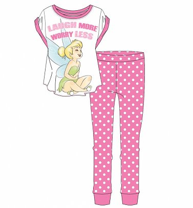 Women's Tinkerbell Laugh More Worry Less Pyjamas Women's Tinkerbell Laugh More Worry Less Pyjamas