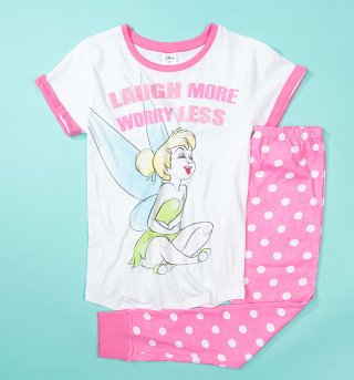 Women's Tinkerbell Laugh More Worry Less Disney Pyjamas Women's Tinkerbell Laugh More Worry Less Disney Pyjamas