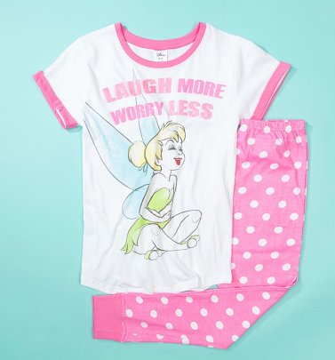 Women's Tinkerbell Laugh More Worry Less Pyjamas Women's Tinkerbell Laugh More Worry Less Pyjamas