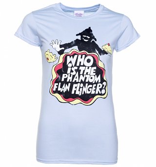 Women's Tiswas Phantom Flan Flinger Light Blue T-Shirt Women's Tiswas Phantom Flan Flinger Light Blue T-Shirt