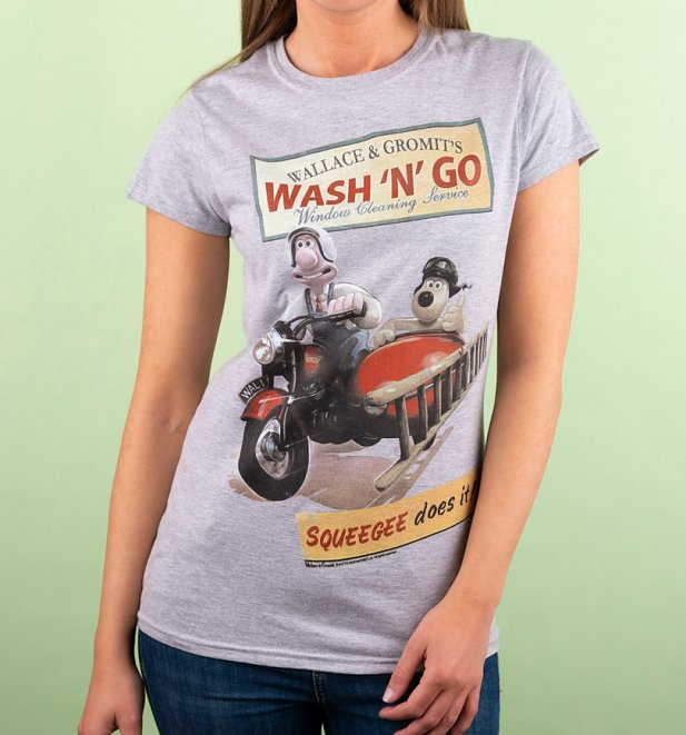 Wallace And Gromit Wash N Go Sport Grey T-Shirt