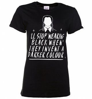 Women's Wednesday Addams Inspired Slogan Black Boyfriend T-Shirt Women's Wednesday Addams Inspired Slogan Black Boyfriend T-Shirt