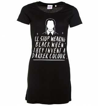 Women's Wednesday Addams Inspired Slogan Black Dress Women's Wednesday Addams Inspired Slogan Black Dress