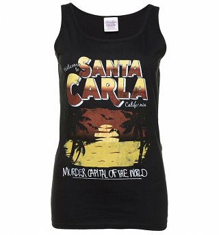 Women's Welcome to Santa Carla Black Fitted Vest Women's Welcome to Santa Carla Black Fitted Vest