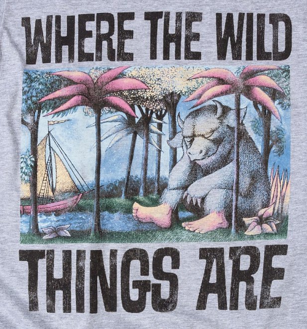 womens where the wild things are book cover sport grey t shirt where the wild things are book
