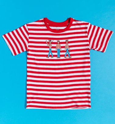Women's Where's Wally Red and White Stripe T-Shirt from Difuzed
