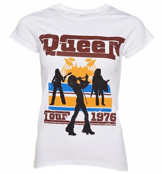 Women's White 1976 Queen Tour T-Shirt Women's White 1976 Queen Tour T-Shirt