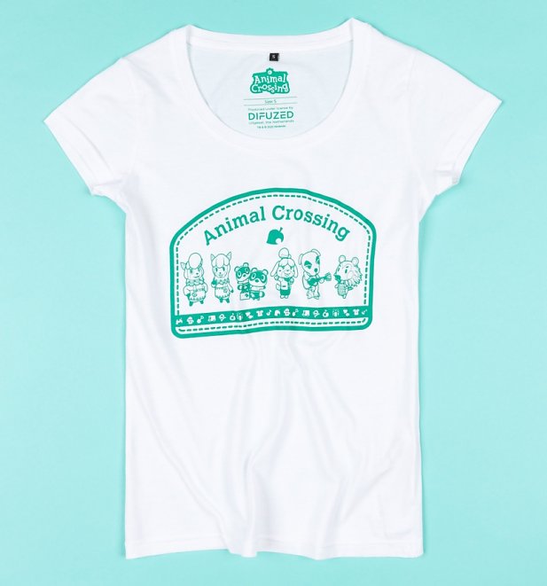 Women's White Animal Crossing T-Shirt from Difuzed