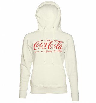 Women's White Drink Coca-Cola Logo Hoodie Women's White Drink Coca-Cola Logo Hoodie