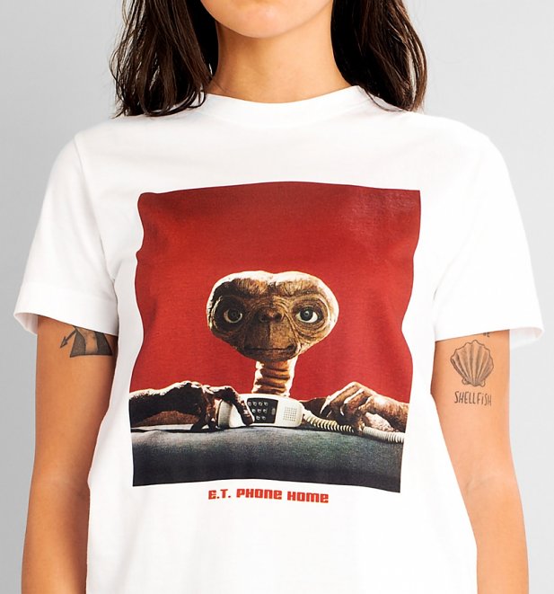 White E.T. Phone Home T-Shirt from Dedicated