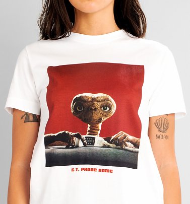 Women's White E.T. Phone Home T-Shirt from Dedicated Women's White E.T. Phone Home T-Shirt from Dedicated