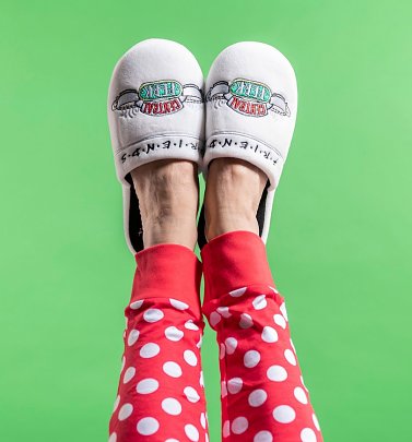 Women's White Friends Central Perk Slippers Women's White Friends Central Perk Slippers