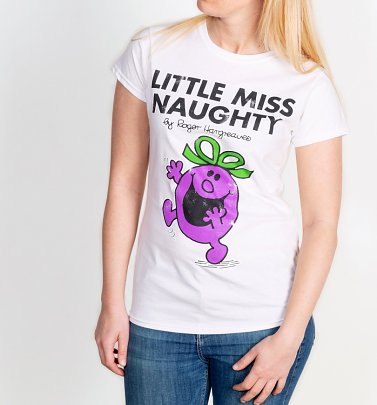 Women's White Little Miss Naughty Fitted T-Shirt Women's White Little Miss Naughty Fitted T-Shirt