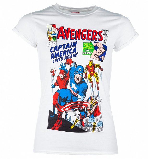 Marvel The Avengers Vintage Cover Print T-Shirt