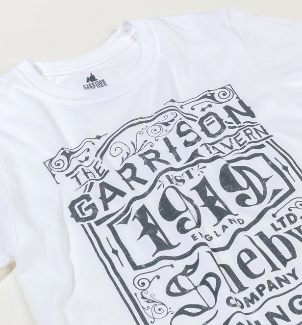 Women's White Peaky Blinders Garrison Pub Oversized Boyfriend T-Shirt