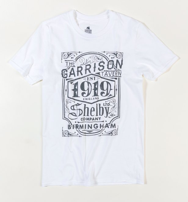 Women's White Peaky Blinders Garrison Pub Oversized Boyfriend T-Shirt