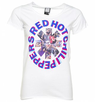 Women's White Red Hot Chili Peppers Freaky Styley T-Shirt from Amplified Women's White Red Hot Chili Peppers Freaky Styley T-Shirt from Amplified