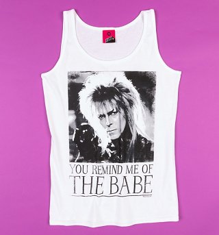 Women's White You Remind Me Of The Babe Bowie Labyrinth Fitted Vest