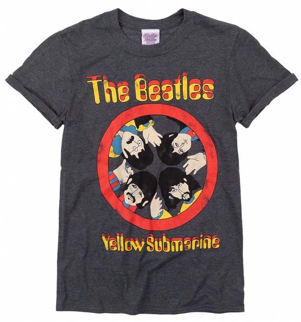Women's Yellow Submarine Porthole Dark Heather Boyfriend Fit Rolled Sleeves T-Shirt Women's Yellow Submarine Porthole Dark Heather Boyfriend Fit Rolled Sleeves T-Shirt