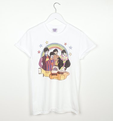 Women's Yellow Submarine The Beatles Rolled Sleeve Boyfriend T-Shirt Women's Yellow Submarine The Beatles Rolled Sleeve Boyfriend T-Shirt