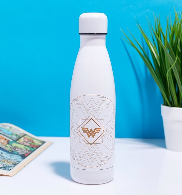 Wonder Woman 1984 White Metal Water Bottle Wonder Woman 1984 White Metal Water Bottle