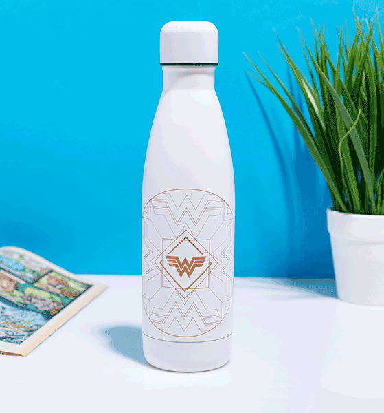 Wonder Woman 1984 White Metal Water Bottle Wonder Woman 1984 White Metal Water Bottle