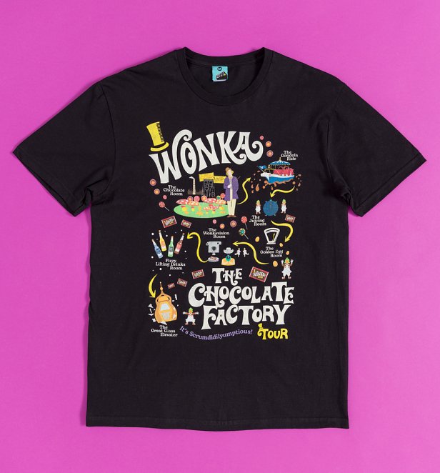Wonka Chocolate Factory Tour Black T-Shirt Wonka Chocolate Factory Tour Black T-Shirt