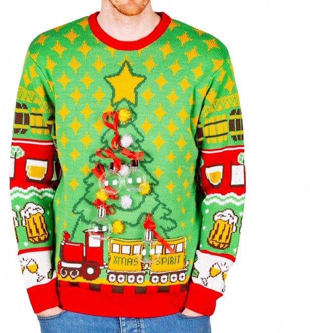 Xmas Spirit Knitted Christmas Jumper With Detachable Baubles from Cheesy Christmas Jumpers Xmas Spirit Knitted Christmas Jumper With Detachable Baubles from Cheesy Christmas Jumpers