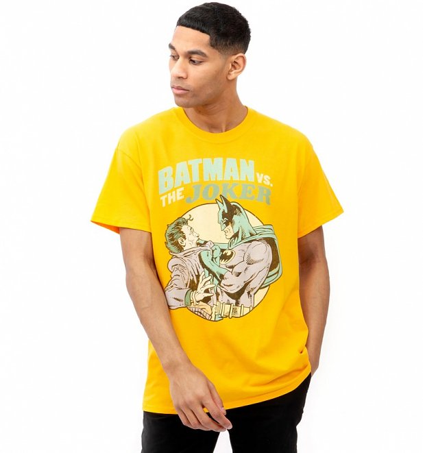 Yellow DC Comics Batman vs The Joker T-Shirt Yellow DC Comics Batman vs The Joker T-Shirt