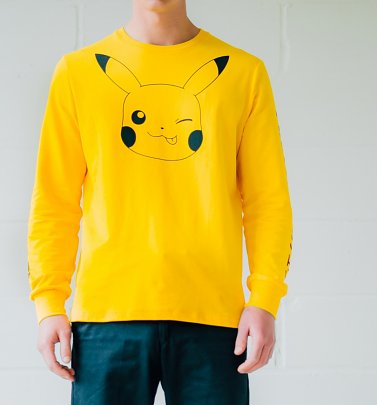 Yellow Pokemon Pikachu Long Sleeve T-Shirt from Criminal Damage Yellow Pokemon Pikachu Long Sleeve T-Shirt from Criminal Damage