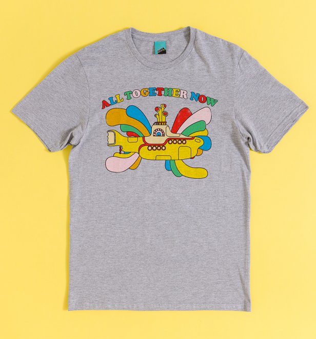 Yellow Submarine All Together Now Grey Marl T-Shirt Yellow Submarine All Together Now Grey Marl T-Shirt
