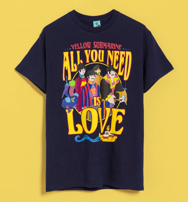 Yellow Submarine Psychedelic Navy T-Shirt Yellow Submarine Psychedelic Navy T-Shirt